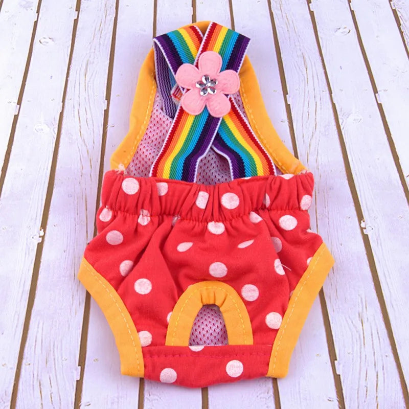 Dots Pattern Dog Diaper Shorts Washable Sanitary Pet Underwear Briefs