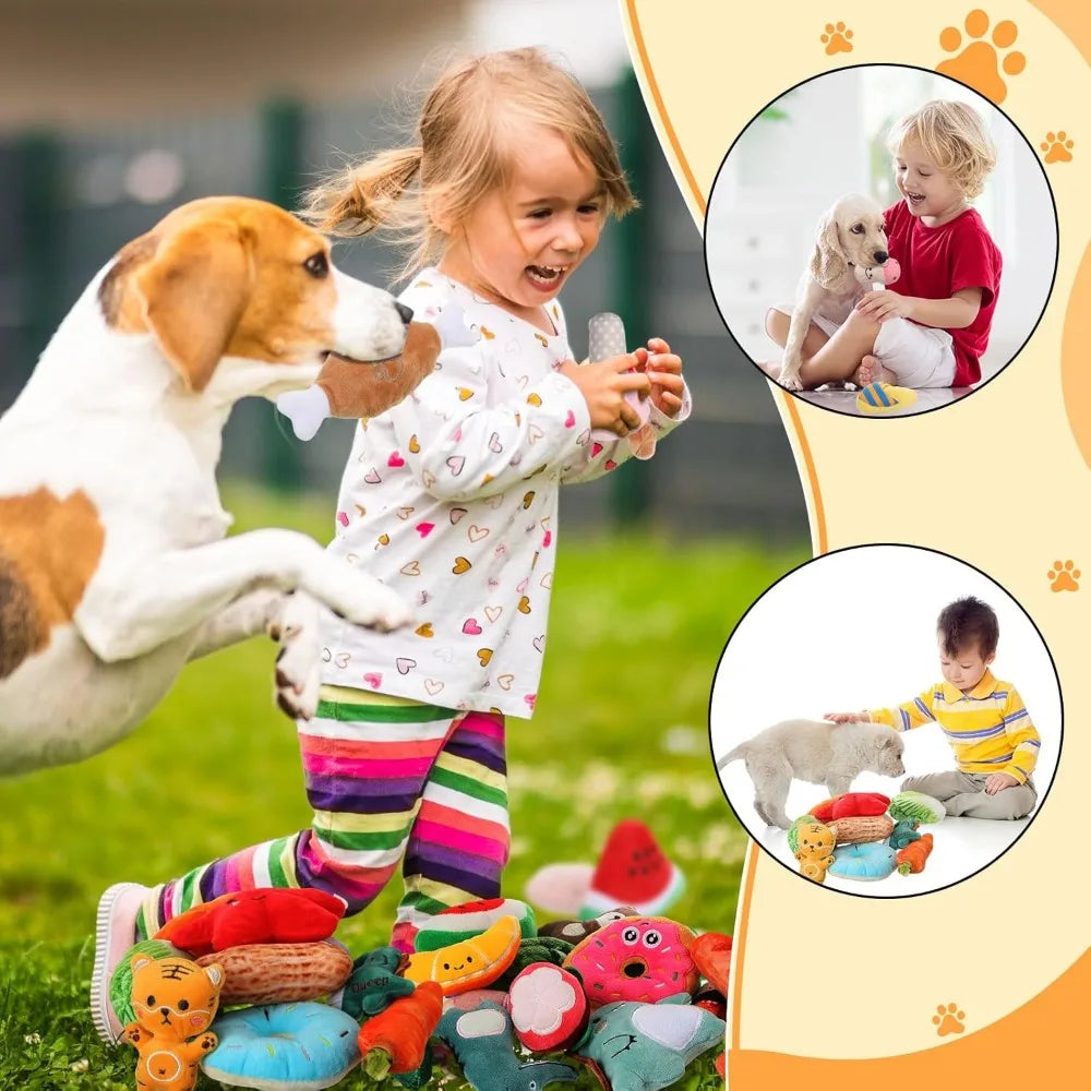 Hign-concerned 120 Pack Squeaky Plush Dog Toys Bulk