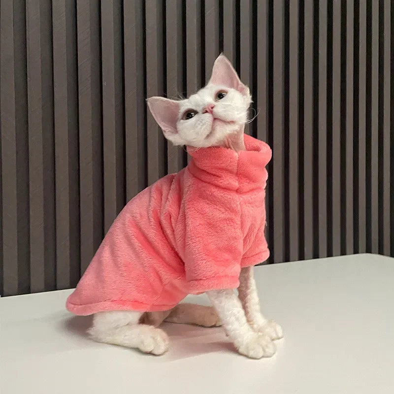 Hairless Sphynx Cat Winter Vest Sweater Warm Thickening