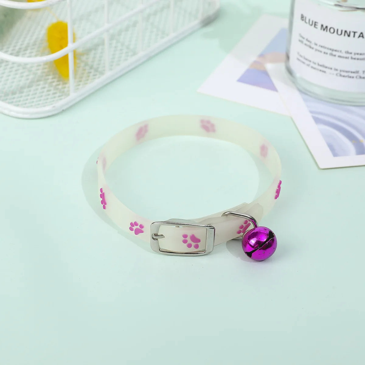 Luminous Silicone Cat Necklace Glow Collar With Bell