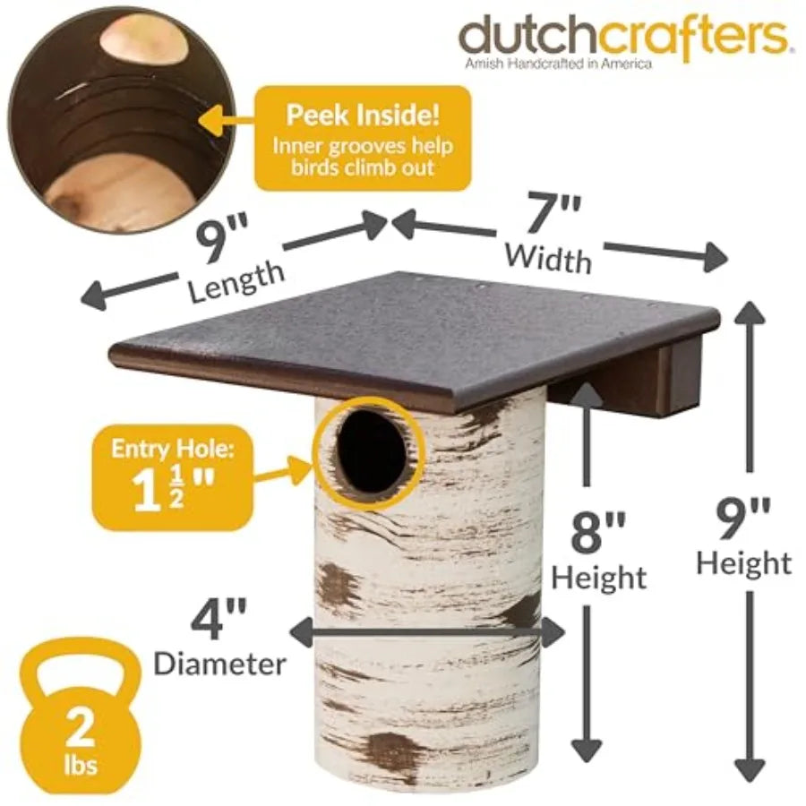 Bluebird House Pole Mount With Removable Base Durable Weatherproof