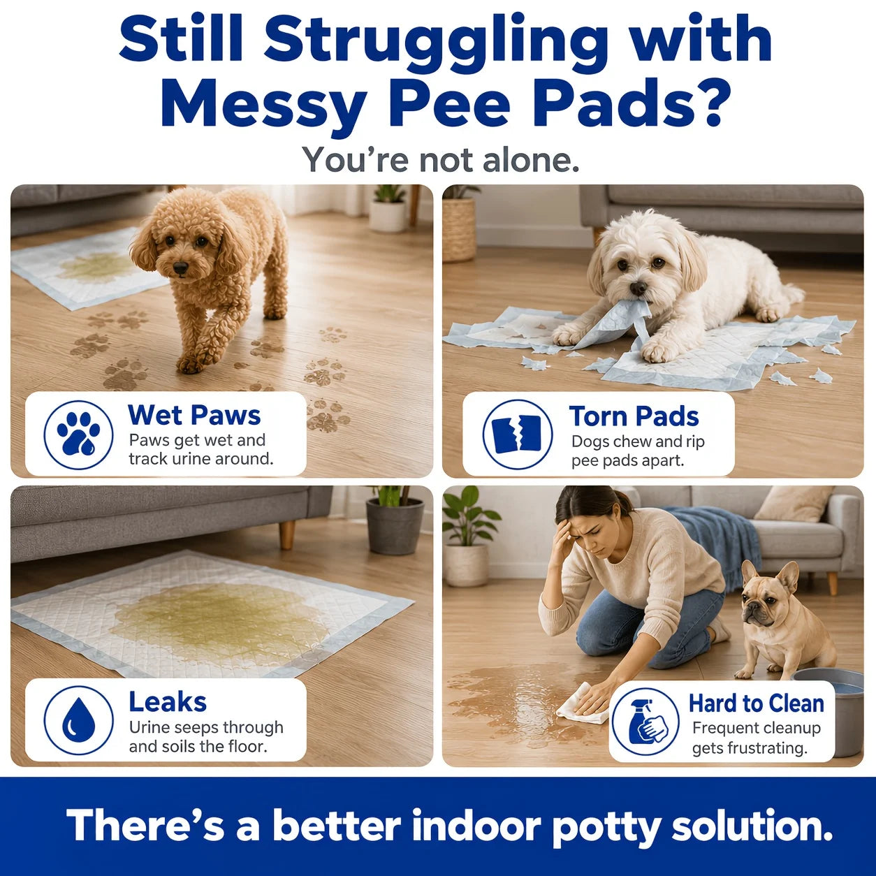 Nordara Dog Potty Tray With Removable Grating Leakproof Indoor Toilet