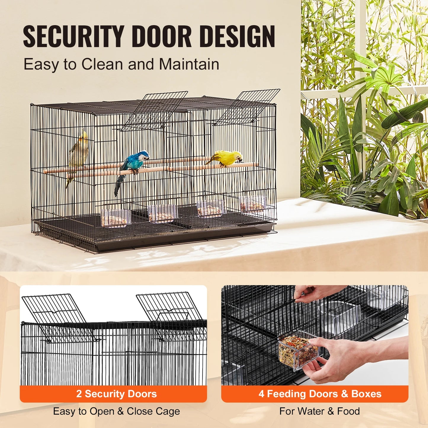 SucceBuy Flight Cage Stackable Divided For Small Birds