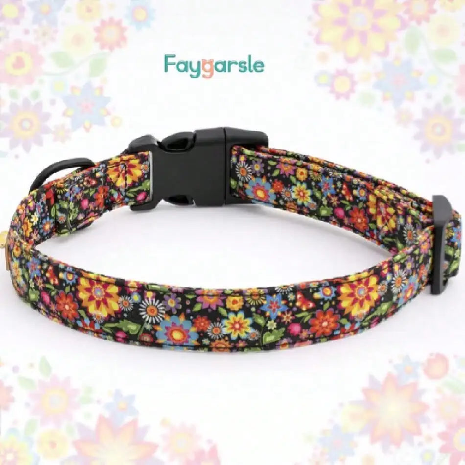 Floral Dog Collar With Flower Design For Girls Female Dogs