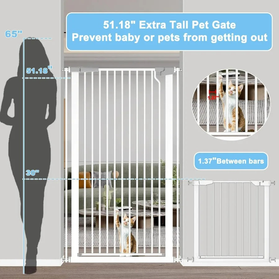 Dog Door Pet Gate For Doorways Hallway Indoor Use Barrier