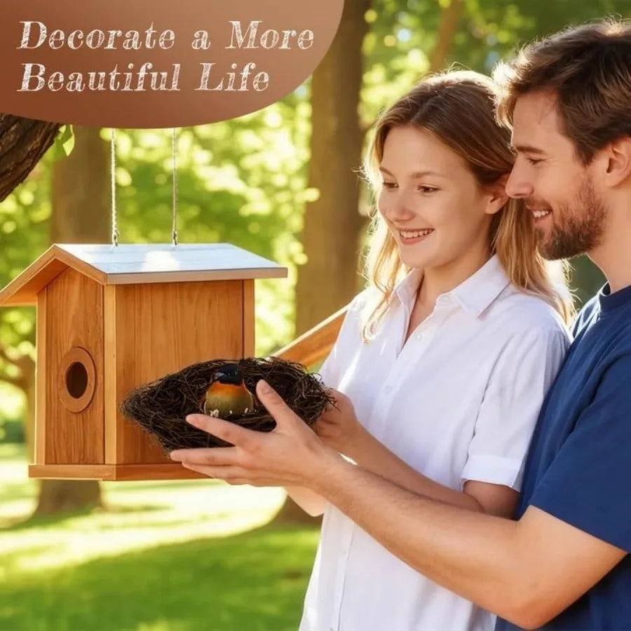 Handmade Rattan Bird Nests 2-Pack Easter Garden Decor