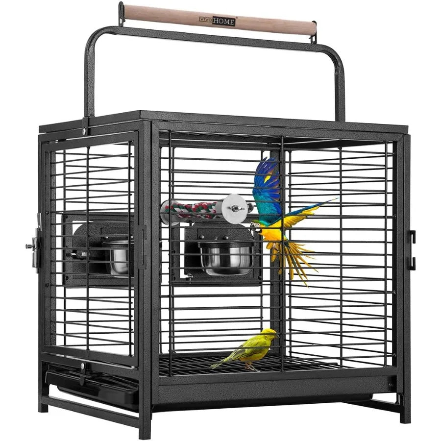 CN Guangdong Wrought Iron Bird Travel Cage For Parrots