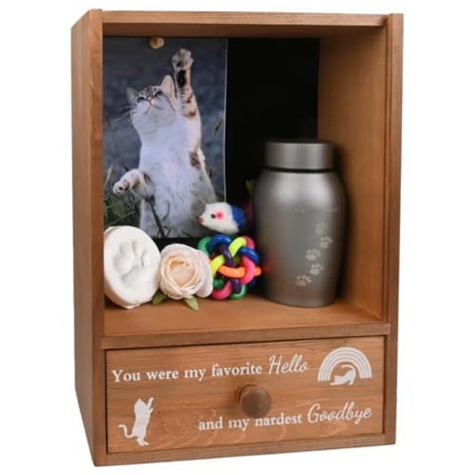 Pet Memorial Shadow Box Keepsake Cat Loss Sympathy Remembrance Gift