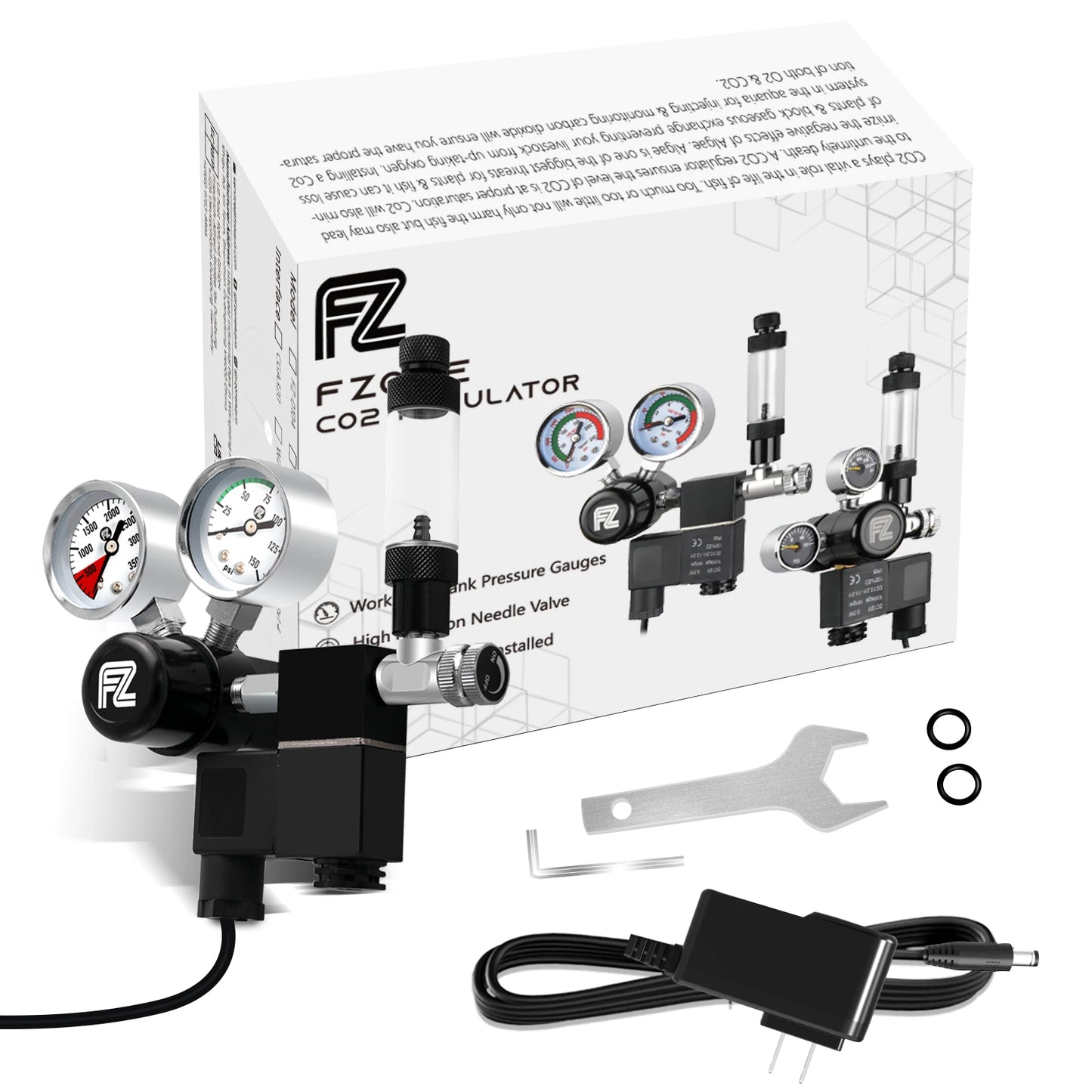 High Concerned Aquarium CO2 Regulator DC Solenoid Dual Gauge