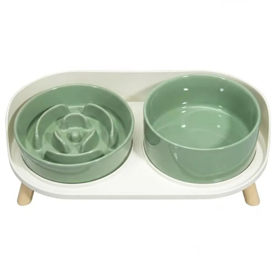 Elevated Slow Feeder Dog Bowls With Stand For Small Dogs