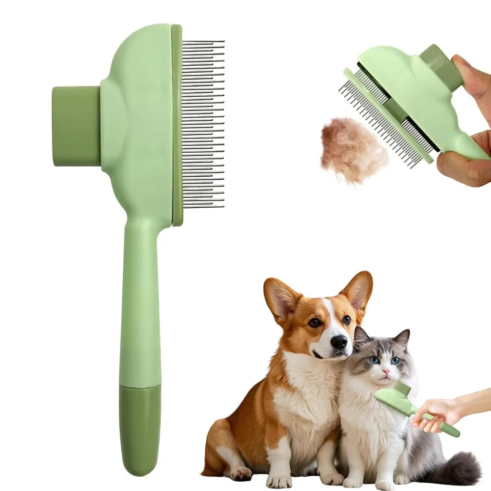 Deshedding Brush For Dogs And Cats With Stainless Steel Teeth
