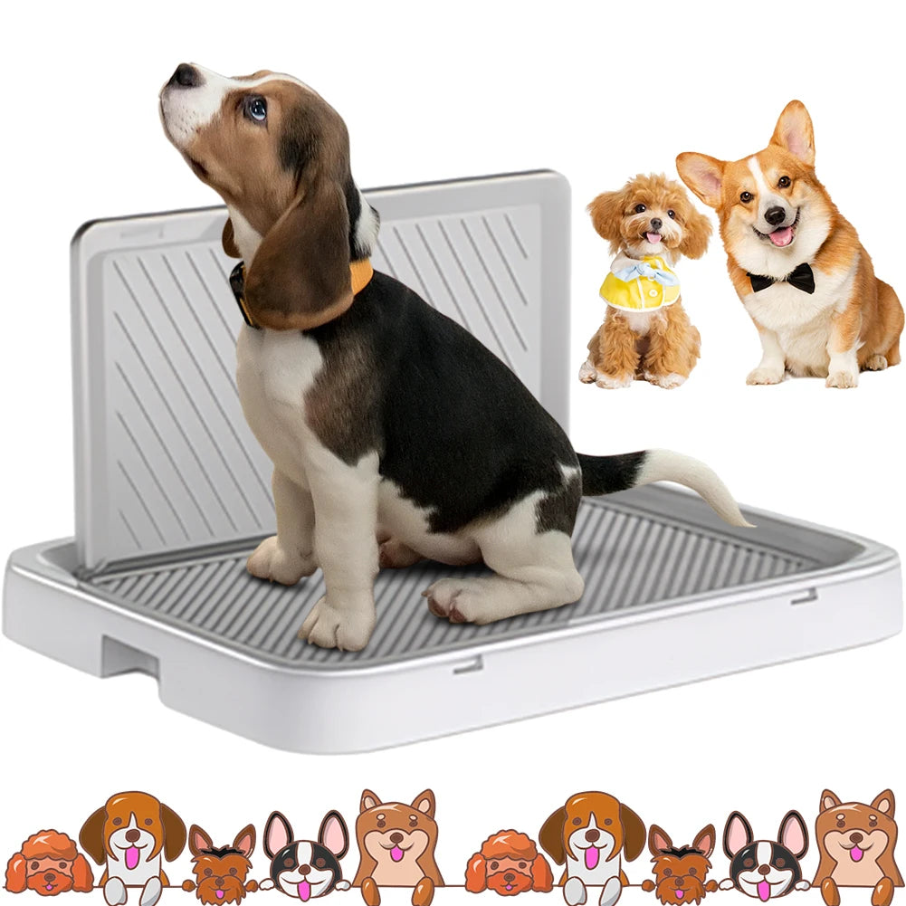 Dog Potty Tray With Pee Wall Anti-Splash Pad Holder For Small Dogs