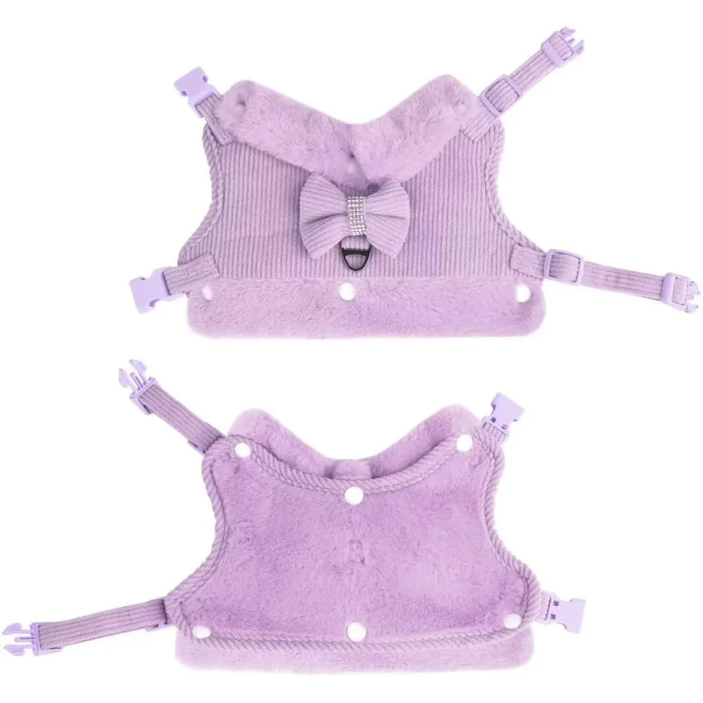 XMSJ Cute Dog Vest Harness Leash Set With Bow Tie