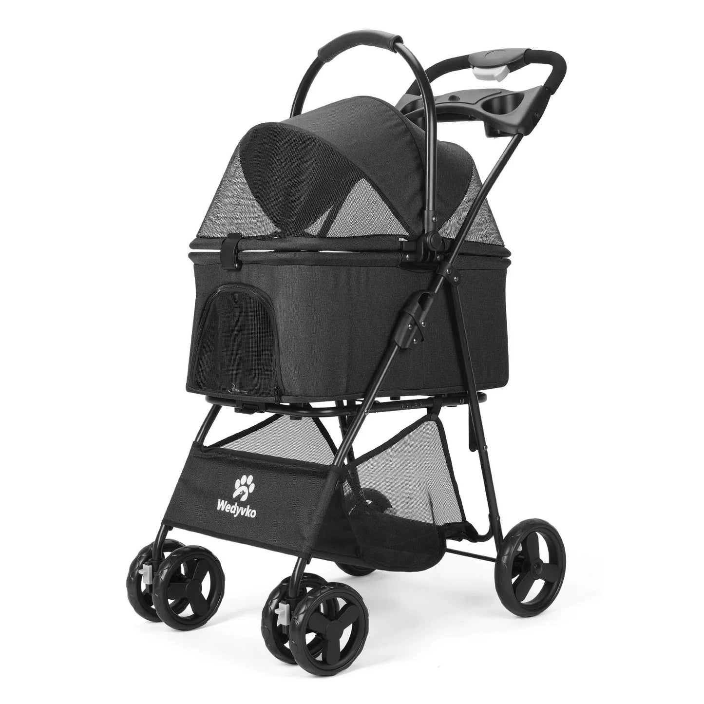 3 In 1 Pet Stroller With Removable Carrier Dogs Cats