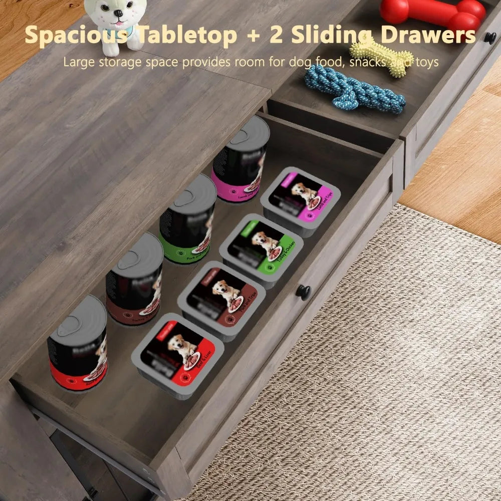 DAFIFY Heavy Duty Dog Crate End Table With Charging Station