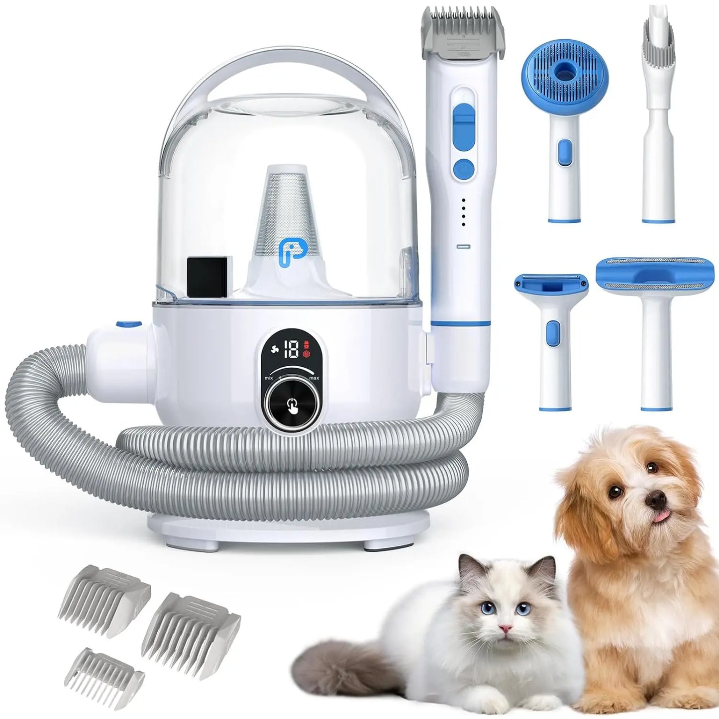 HiMISS Dog Grooming Kit With Vacuum Suction For Pets