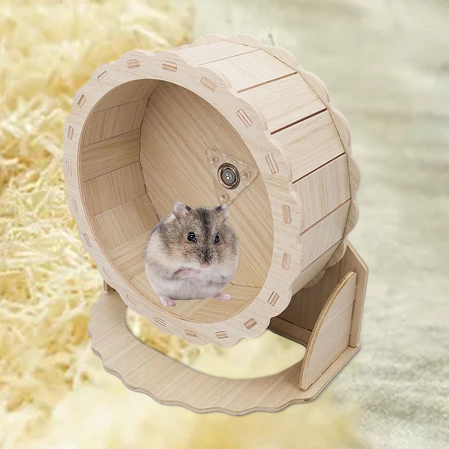 Wooden Hamster Running Wheel Exercise Toy for Small Pets