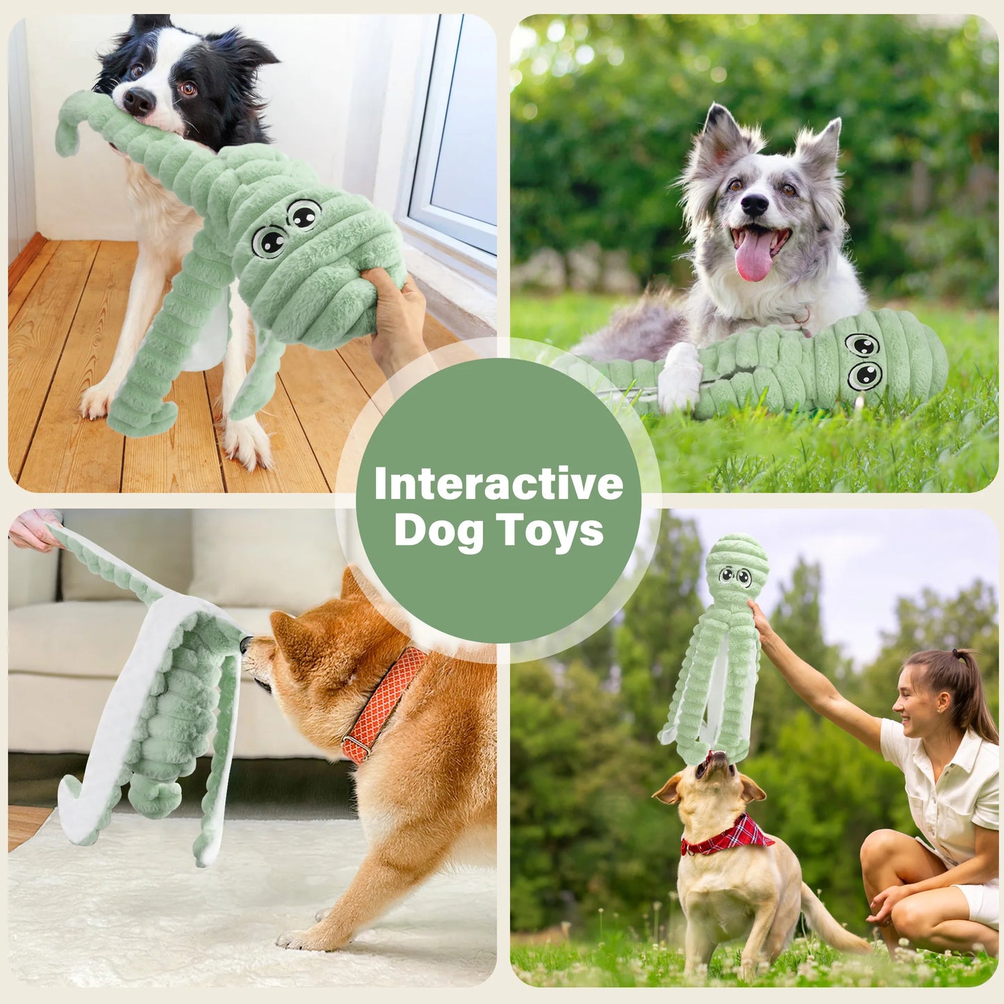 Pet Grinding Teeth Squeaky Plush Interactive Toy For Dogs