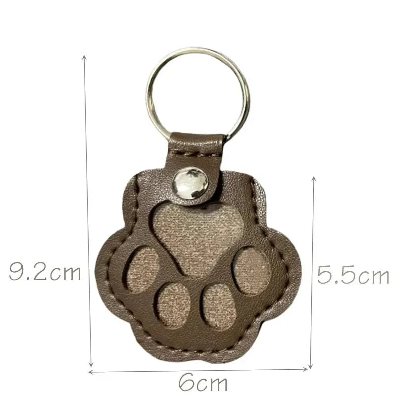 Button Leather Memorial Pet Hair Keepsake Keychain for Pet Fur