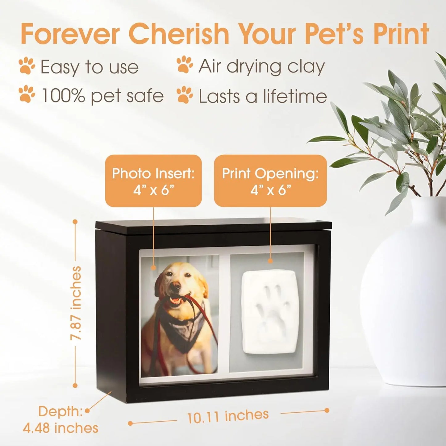 Hign-concerned Pet Memorial Box And Paw Print Kit Keepsake Urn