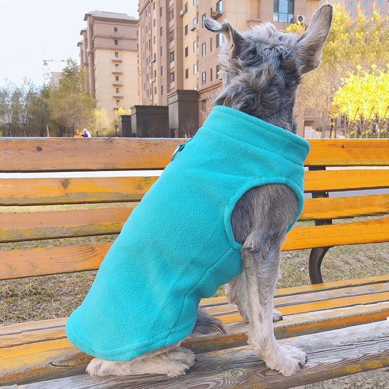 Warm Fleece Dog Coat With D-Ring For Small Dogs Cats