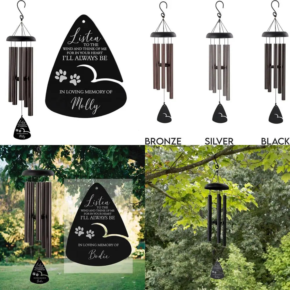 Personalized Pet Memorial Wind Chime Listen To The Wind Outdoor