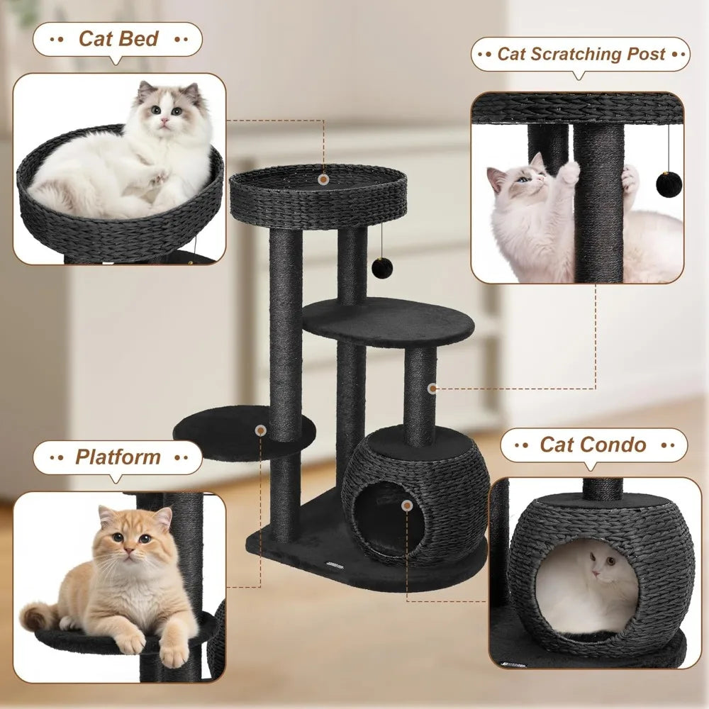 Dafify Modern Cat Tree Indoor Play And Rest With Sisal