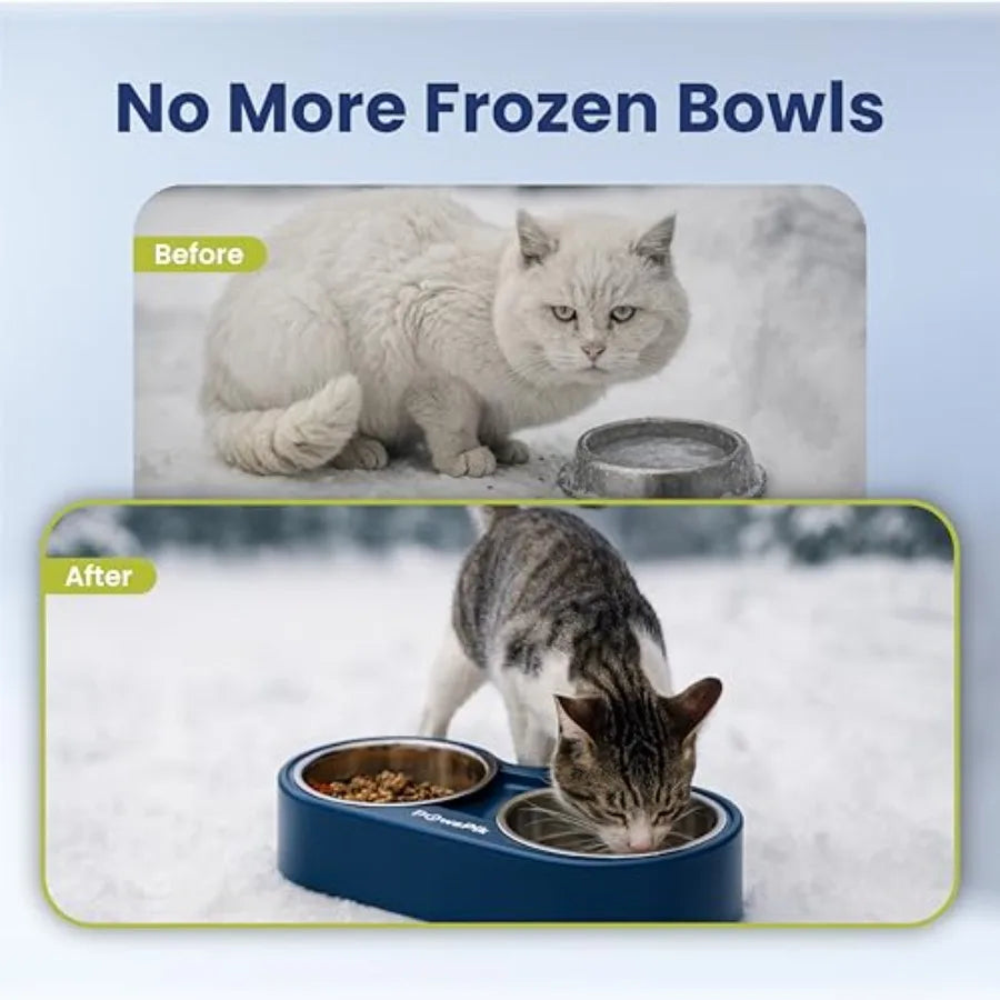 Heated Water Bowl for Cats Stainless Steel Outdoor Winter Use