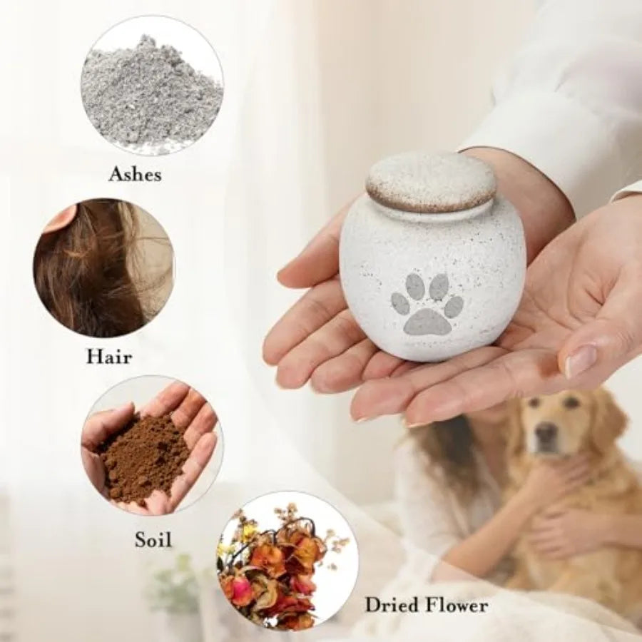 Pet Urn For Dogs And Cats Ceramic Keepsake Ashes Memorial