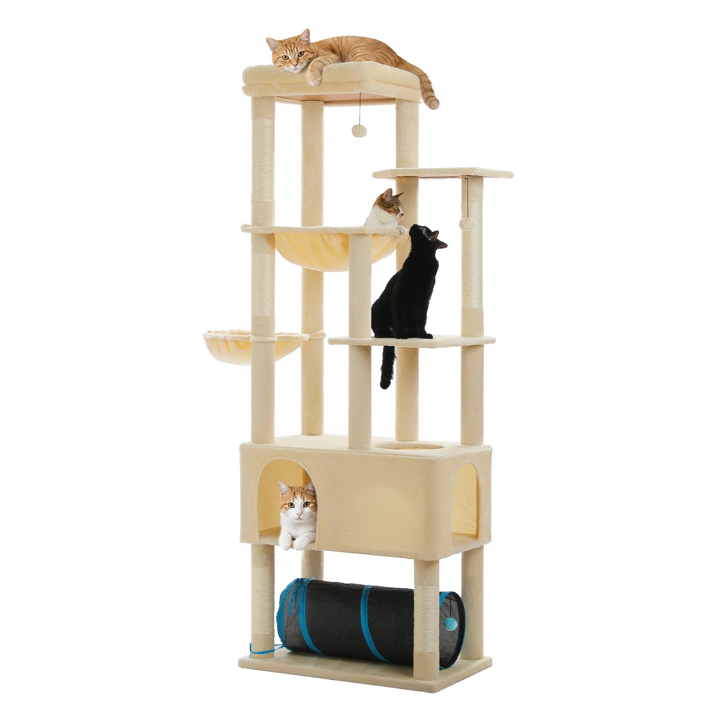 PAWZ Road Tall Cat Tree With Large Condo And Scratching Posts