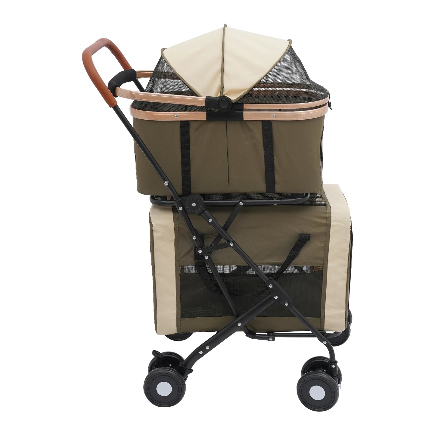 Bymaocar Foldable Pet Stroller For Small And Medium Pets Sunshade