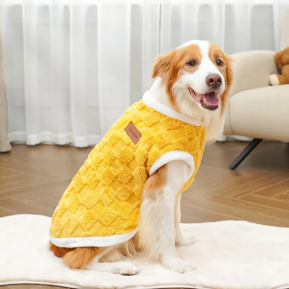 NONECN Flannel Dog Winter Sweater Coat For Pets Warm Comfort