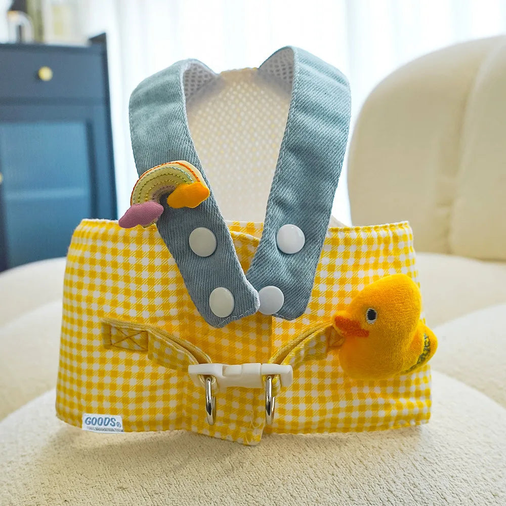 Three Piece Pet Chest Harness Set With Breathable Traction Rope