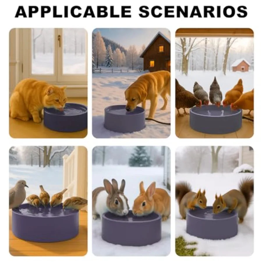 Pet Heated Water Bowl For Dogs And Cats With Chew Resistant Power Cord