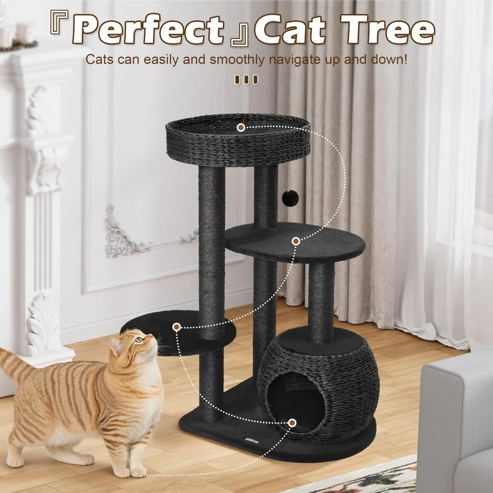 Dafify Modern Cat Tree Indoor Play And Rest With Sisal