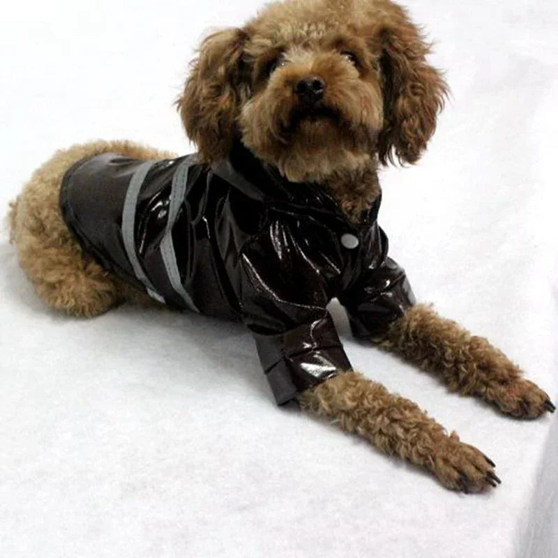 Waterproof Dog Raincoat With Hood PU Material For Dogs And Cats