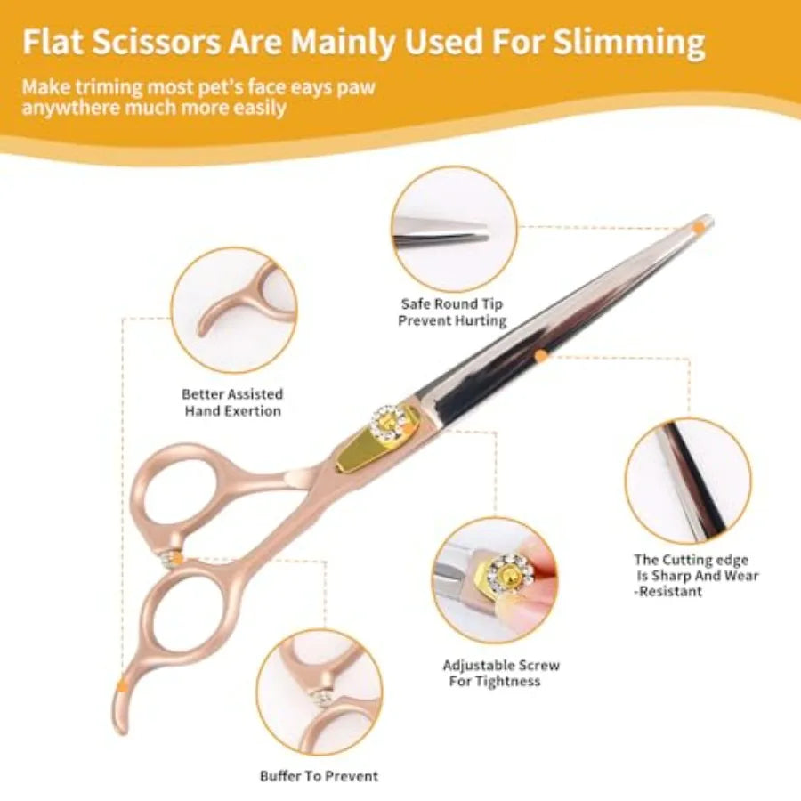 Hign-concerned Six-In-One Dog Grooming Scissors Kit Professional