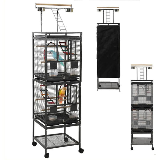 Double Parakeet Cage Stackable Divider For Medium Birds