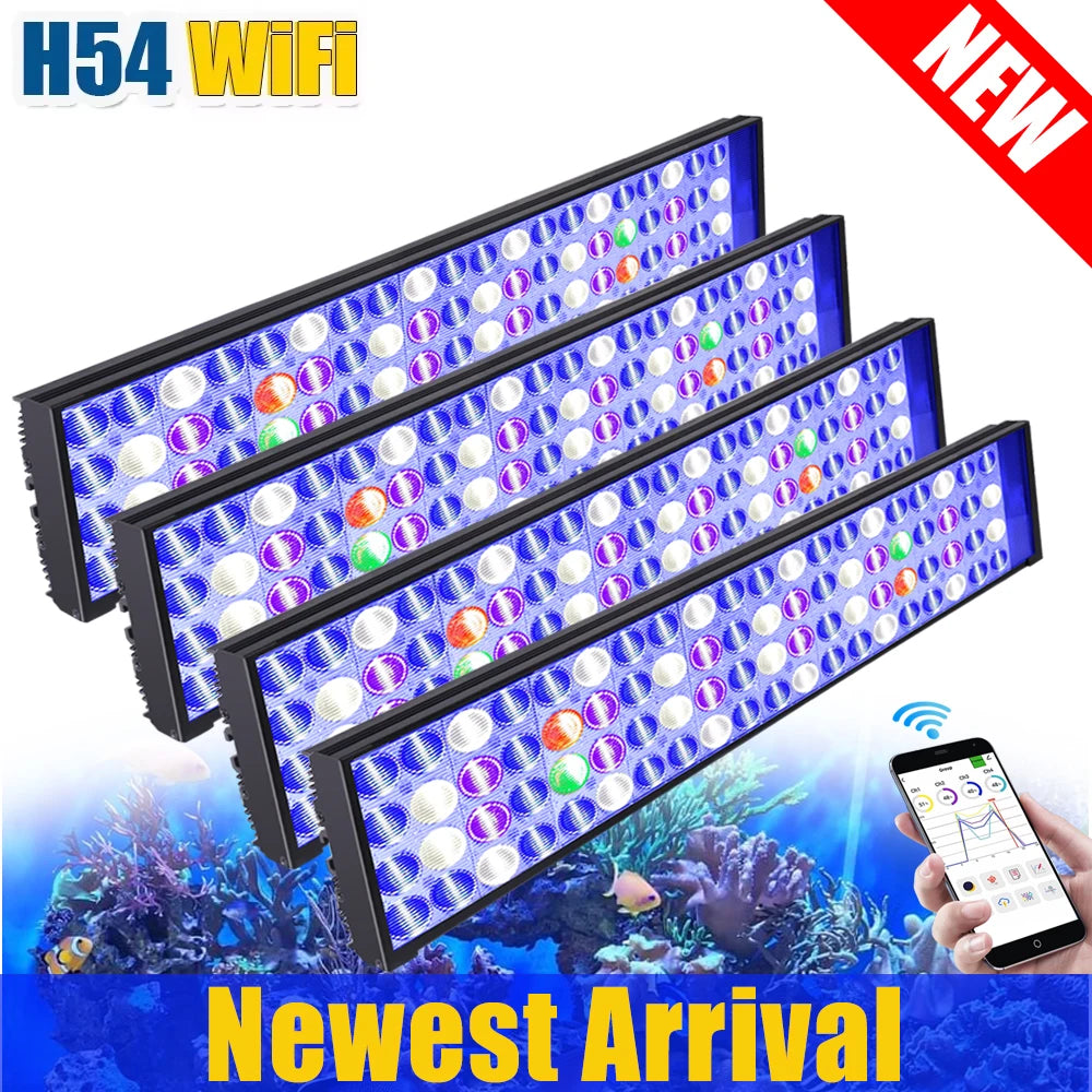 PopBloom WiFi LED Aquarium Light Full Spectrum For Reef Tanks