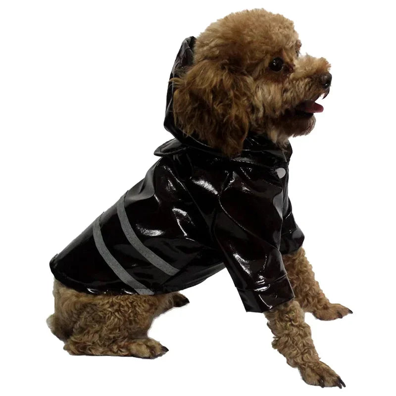 Waterproof Dog Raincoat With Hood PU Material For Dogs And Cats