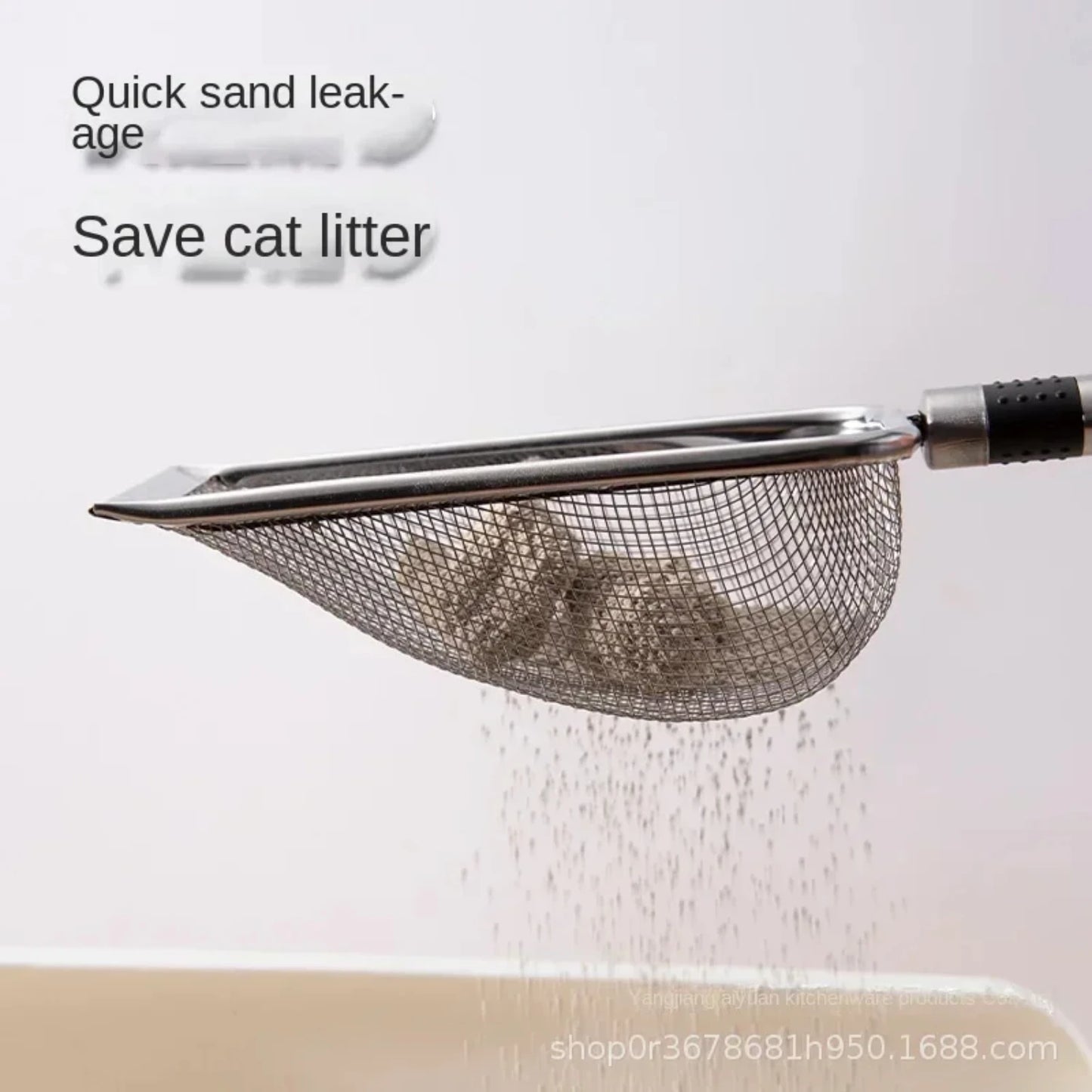 Stainless Steel Cat Litter Scoop Fine Mesh Sifter For Cleanliness