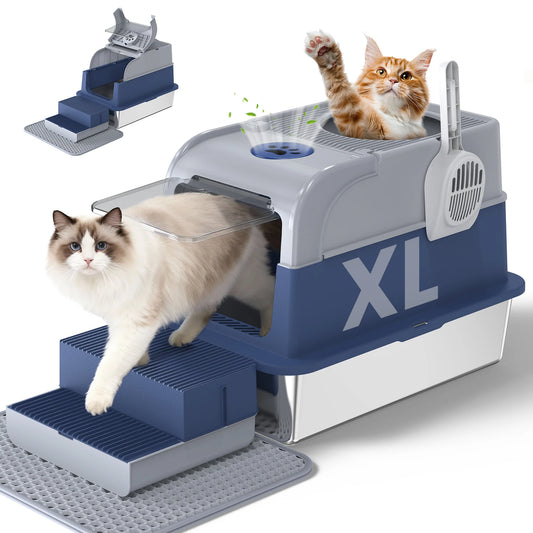 Cityflee Stainless Steel Cat Litter Box Odor Control With Lid