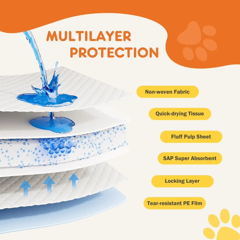 Disposable Puppy Training Pads Super Absorbent Leak Proof 100 Count