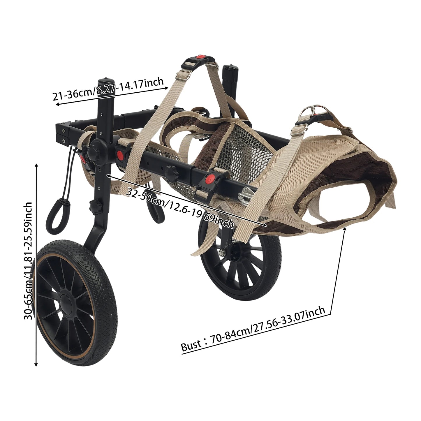 Bymaocar Adjustable Dog Wheelchair for Hind Leg Rehabilitation and Walking Aid