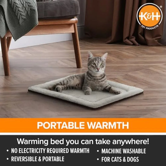 Self-Warming Cat Bed Pad With Reversible Heating Mat