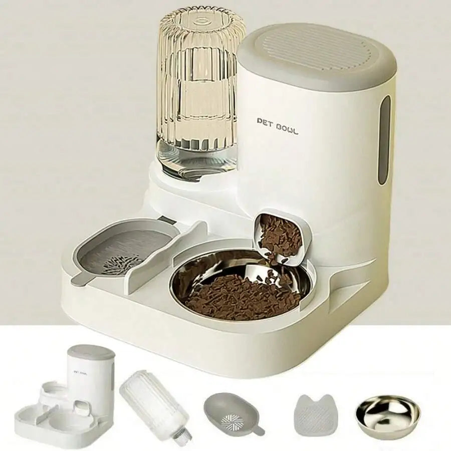 Two In One Automatic Cat Water Dispenser And Feeding Station