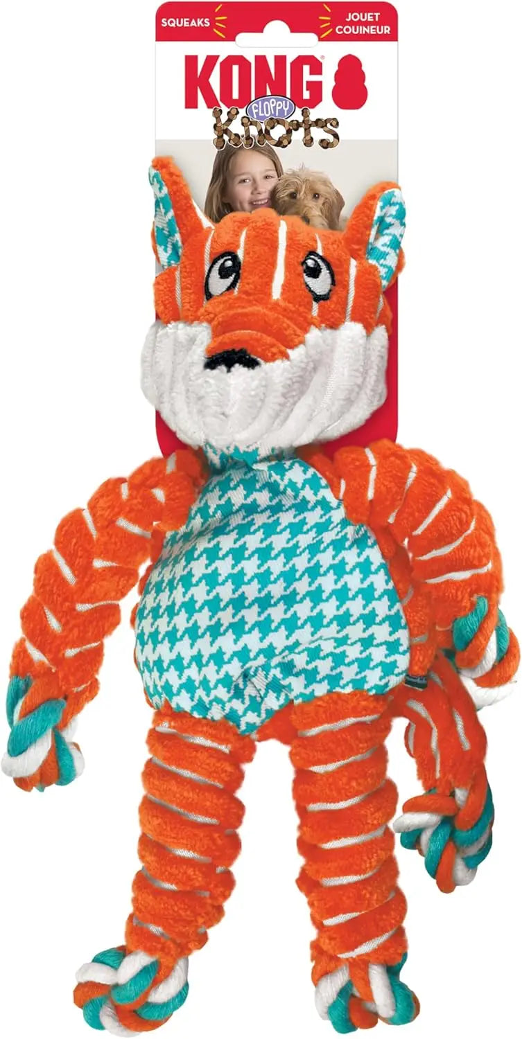Knotted Rope Tug Toy With Squeakers Minimal Stuffing For Dogs