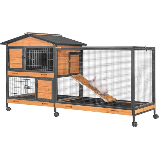 High Concerned Rabbit Hutch Chew Resistant Metal Frame Cage