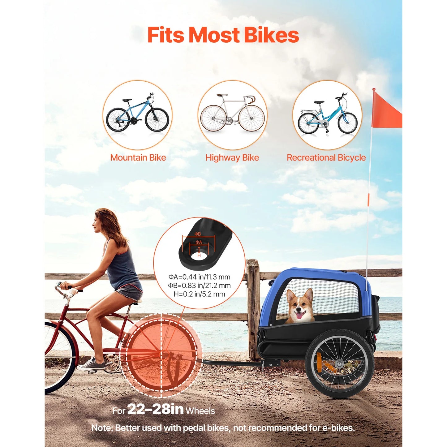 Dog Bike Trailer For Small To Medium Dogs With Quick Release Wheel