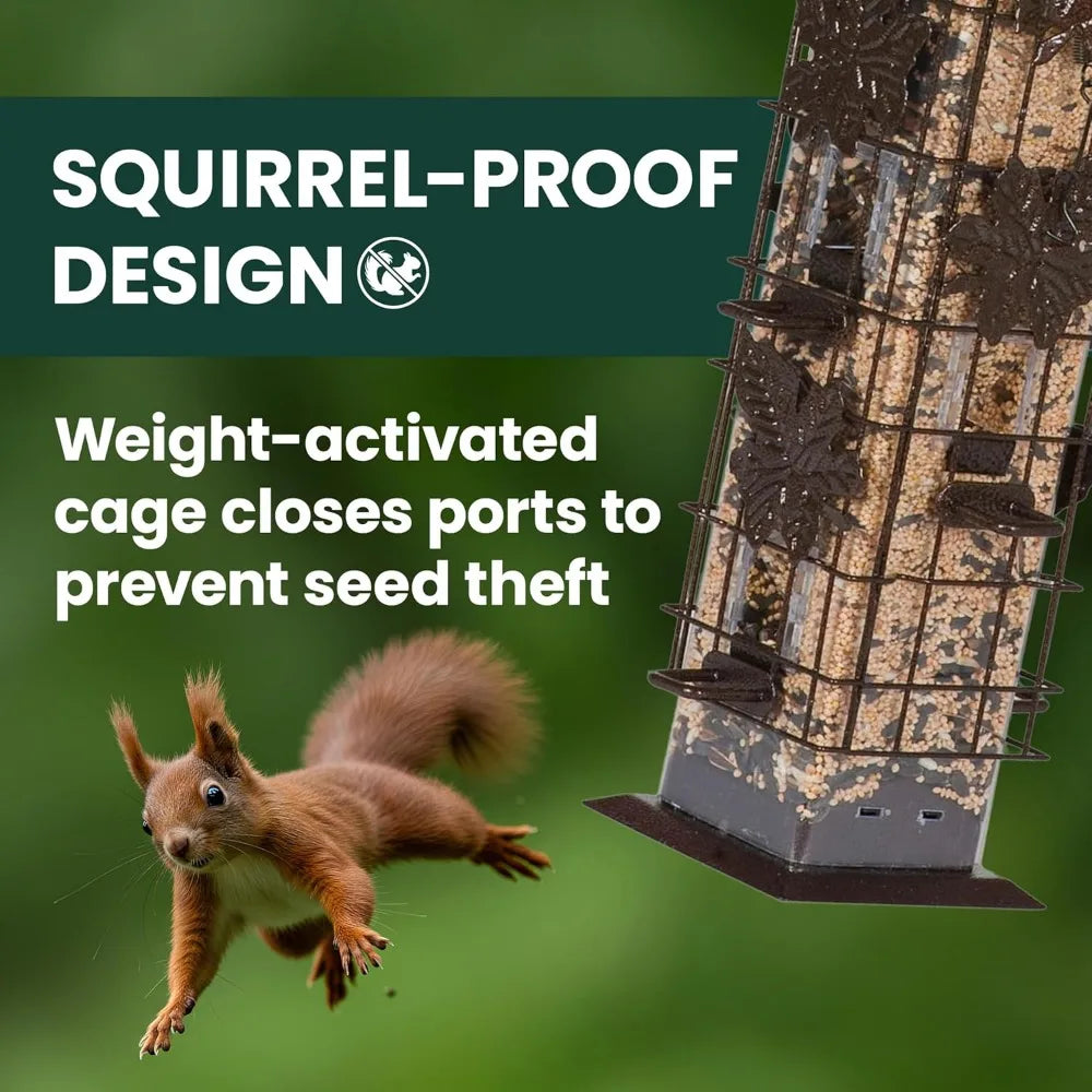 XIUWO Squirrel Proof Bird Feeder With Weight Activated Perches